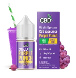 CBN + Delta-9 THC Vape Juice: Purple Punch Flavor