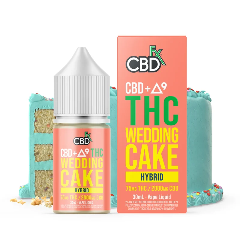 CBD + Delta-9 THC Vape Juice: Wedding Cake Flavor